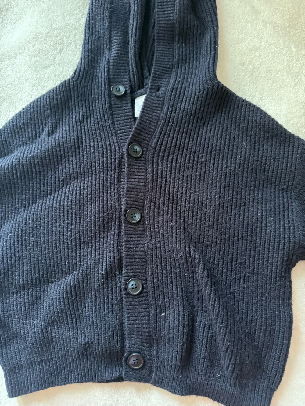 Zara navy Hooded Button-Up Knit Cardigan 18-24 month